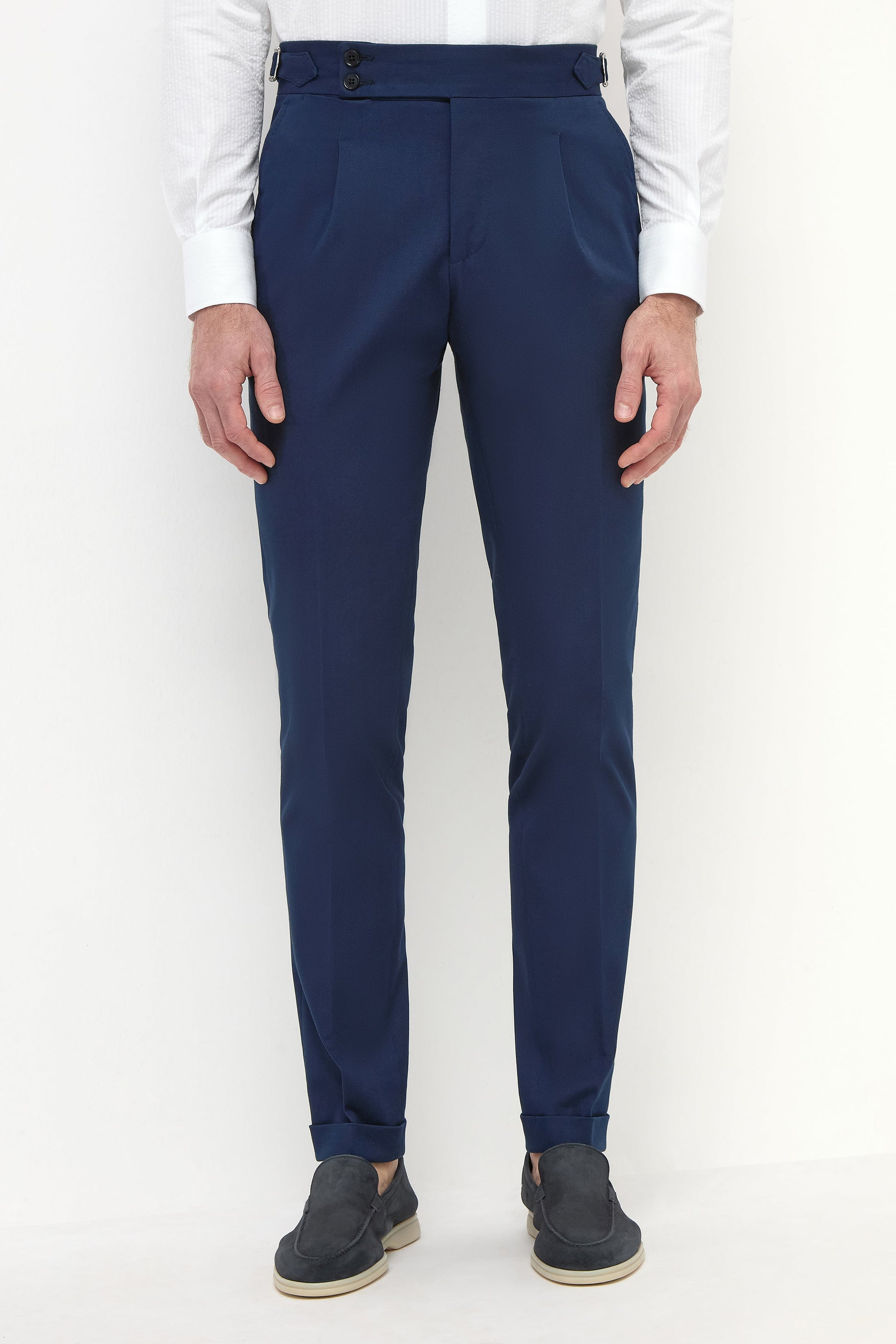 Cotton Alta Sartoria trousers - Blue